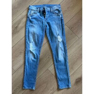 7 For All Mankind Women's Distressed Denim Jeans Ankle Skinny‎ Size 26